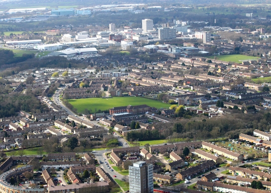 1 Aerial view of Harlow